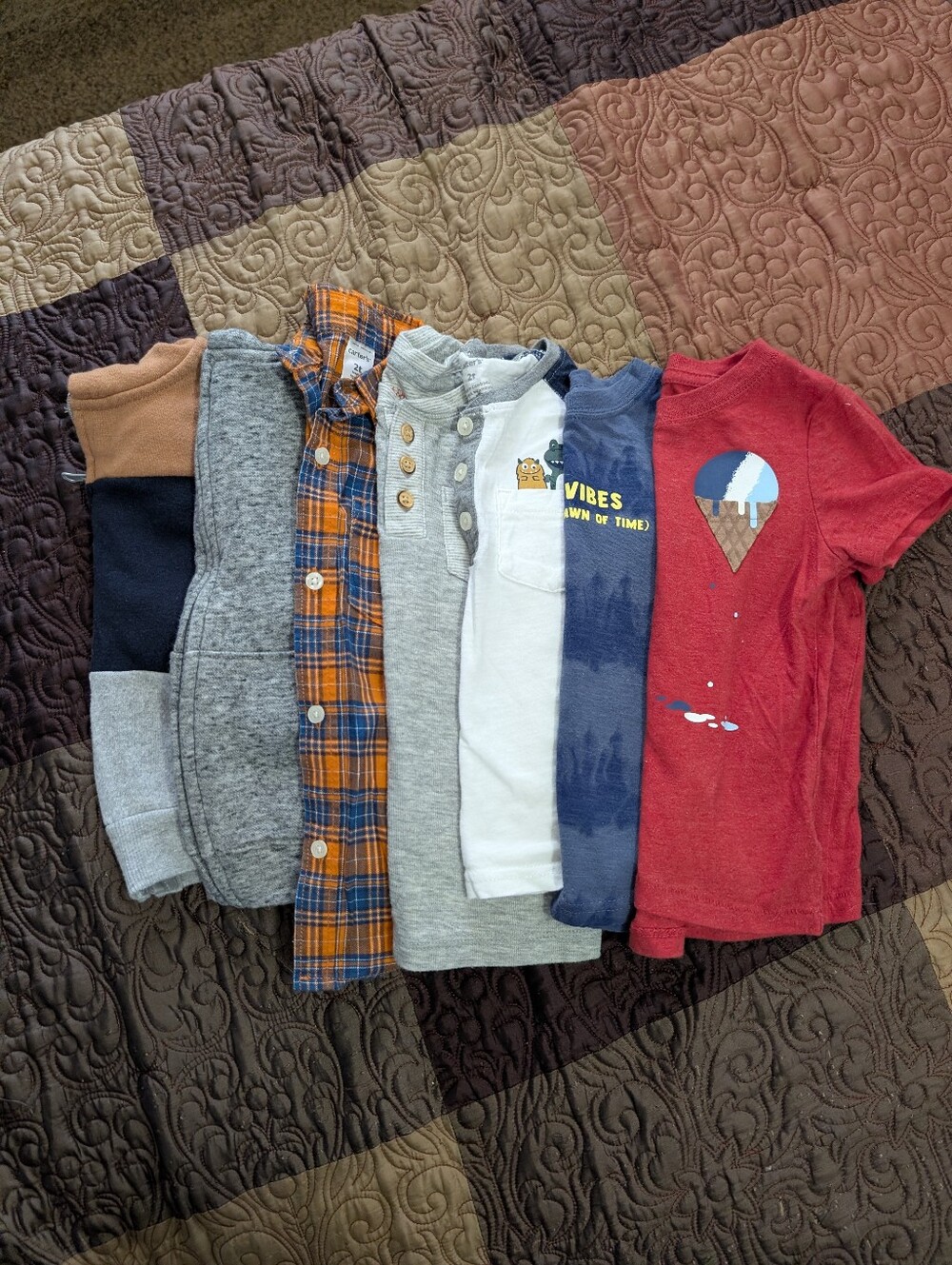 Toddler Boys 7 Piece Fall Shirt Bundle Size 2T